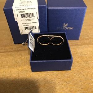 Swarovski Vitorre Double Ring 7 ROSE GOLD NWT!
